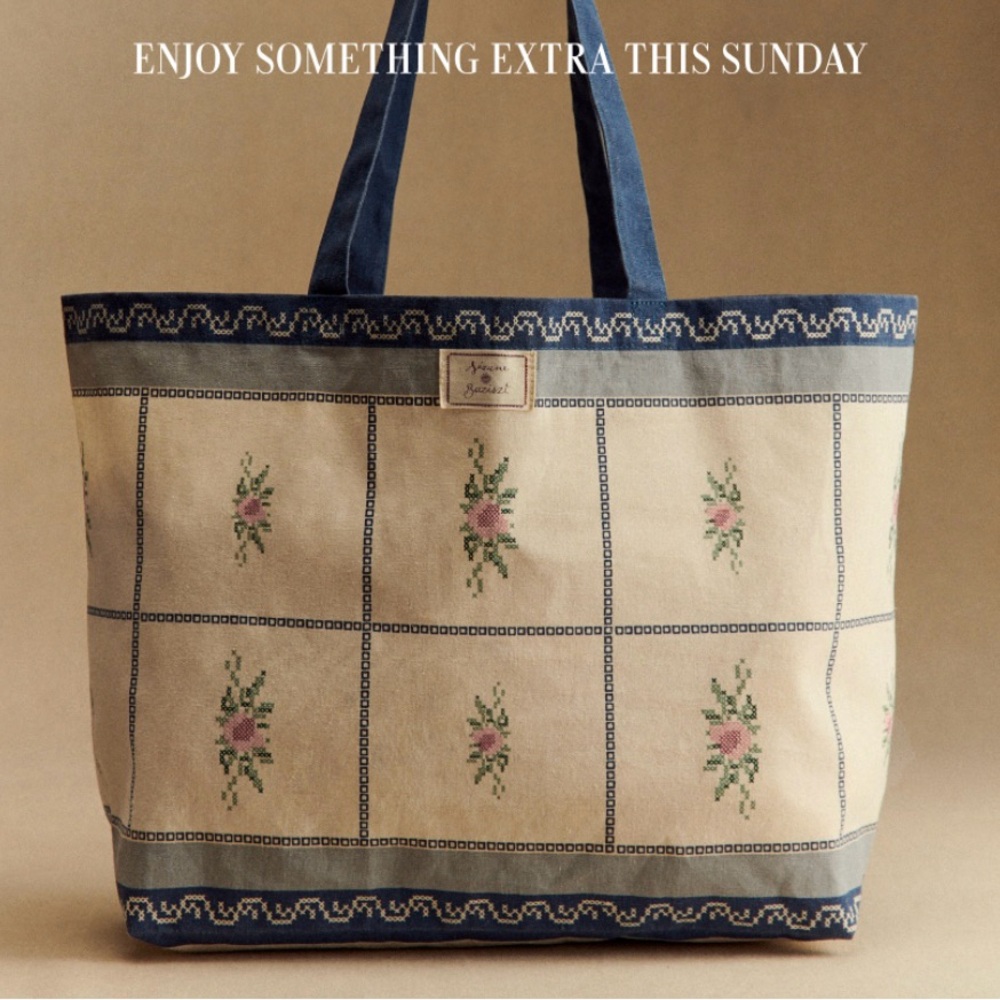 Sezane Floral Patterned Tote Bag